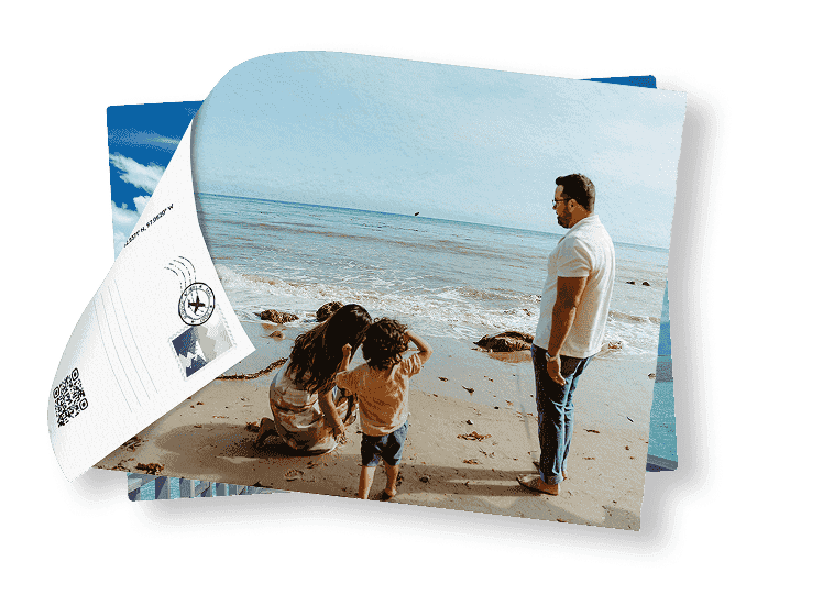 Example of a personalized postcard created from travel photos